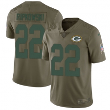 Men's Nike Green Bay Packers #22 Aaron Ripkowski Limited Olive 2017 Salute to Service NFL Jersey