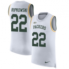 Men's Nike Green Bay Packers #22 Aaron Ripkowski Limited White Rush Player Name & Number Tank Top NFL Jersey