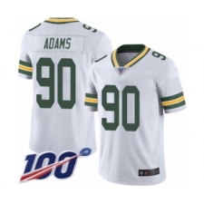 Men's Green Bay Packers #90 Montravius Adams White Vapor Untouchable Limited Player 100th Season Football Jersey