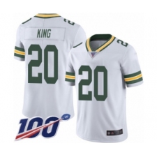 Men's Green Bay Packers #20 Kevin King White Vapor Untouchable Limited Player 100th Season Football Jersey