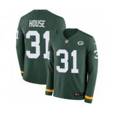 Men's Nike Green Bay Packers #31 Davon House Limited Green Therma Long Sleeve NFL Jersey