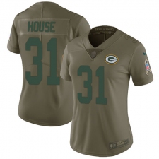 Women's Nike Green Bay Packers #31 Davon House Limited Olive 2017 Salute to Service NFL Jersey