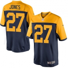 Youth Nike Green Bay Packers #27 Josh Jones Elite Navy Blue Alternate NFL Jersey