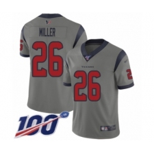 Men's Houston Texans #26 Lamar Miller Limited Gray Inverted Legend 100th Season Football Jersey