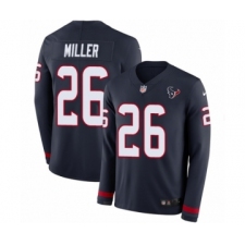 Youth Nike Houston Texans #26 Lamar Miller Limited Navy Blue Therma Long Sleeve NFL Jersey
