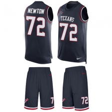 Men's Nike Houston Texans #72 Derek Newton Limited Navy Blue Tank Top Suit NFL Jersey