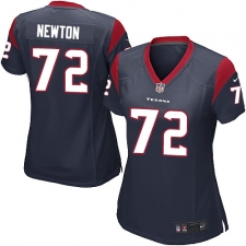 Women's Nike Houston Texans #72 Derek Newton Game Navy Blue Team Color NFL Jersey