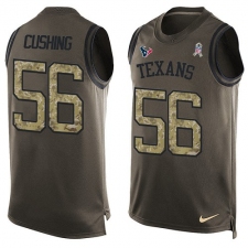 Men's Nike Houston Texans #56 Brian Cushing Limited Green Salute to Service Tank Top NFL Jersey