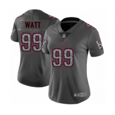 Women's Houston Texans #99 J.J. Watt Limited Gray Static Fashion Football Jersey
