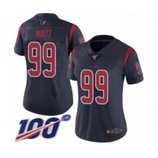 Women's Nike Houston Texans #99 J.J. Watt Limited Navy Blue Rush Vapor Untouchable 100th Season NFL Jersey
