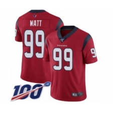 Youth Nike Houston Texans #99 J.J. Watt Red Alternate Vapor Untouchable Limited Player 100th Season NFL Jersey