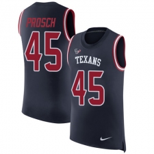 Men's Nike Houston Texans #45 Jay Prosch Limited Navy Blue Rush Player Name & Number Tank Top NFL Jersey
