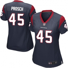 Women's Nike Houston Texans #45 Jay Prosch Game Navy Blue Team Color NFL Jersey