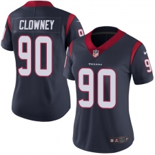 Women's Nike Houston Texans #90 Jadeveon Clowney Limited Navy Blue Team Color Vapor Untouchable NFL Jersey
