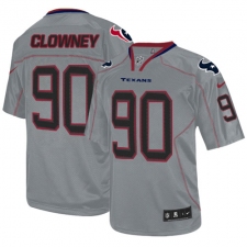 Youth Nike Houston Texans #90 Jadeveon Clowney Elite Lights Out Grey NFL Jersey