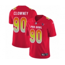 Youth Nike Houston Texans #90 Jadeveon Clowney Limited Red AFC 2019 Pro Bowl NFL Jersey