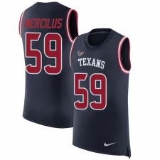 Men's Nike Houston Texans #59 Whitney Mercilus Limited Navy Blue Rush Player Name & Number Tank Top NFL Jersey