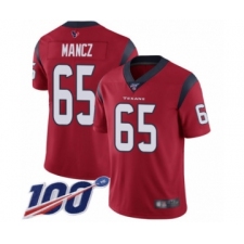 Men's Houston Texans #65 Greg Mancz Red Alternate Vapor Untouchable Limited Player 100th Season Football Jersey