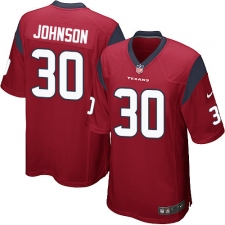 Men's Nike Houston Texans #30 Kevin Johnson Game Red Alternate NFL Jersey