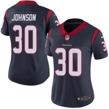 Women's Nike Houston Texans #30 Kevin Johnson Elite Navy Blue Team Color NFL Jersey