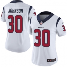 Women's Nike Houston Texans #30 Kevin Johnson Elite White NFL Jersey