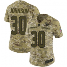 Women's Nike Houston Texans #30 Kevin Johnson Limited Camo 2018 Salute to Service NFL Jersey