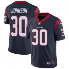 Youth Nike Houston Texans #30 Kevin Johnson Limited Navy Blue Team Color Vapor Untouchable NFL Jersey