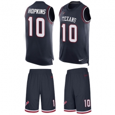 Men's Nike Houston Texans #10 DeAndre Hopkins Limited Navy Blue Tank Top Suit NFL Jersey