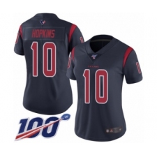 Women's Nike Houston Texans #10 DeAndre Hopkins Limited Navy Blue Rush Vapor Untouchable 100th Season NFL Jersey