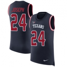 Men's Nike Houston Texans #24 Johnathan Joseph Limited Navy Blue Rush Player Name & Number Tank Top NFL Jersey