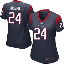 Women's Nike Houston Texans #24 Johnathan Joseph Game Navy Blue Team Color NFL Jersey