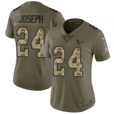 Women's Nike Houston Texans #24 Johnathan Joseph Limited Olive/Camo 2017 Salute to Service NFL Jersey