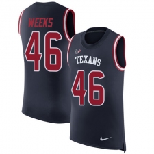 Men's Nike Houston Texans #46 Jon Weeks Limited Navy Blue Rush Player Name & Number Tank Top NFL Jersey