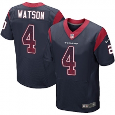 Men's Nike Houston Texans #4 Deshaun Watson Elite Navy Blue Home Drift Fashion NFL Jersey