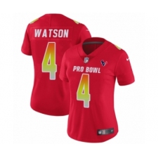 Women's Houston Texans #4 Deshaun Watson Limited Red AFC 2019 Pro Bowl Football Jersey