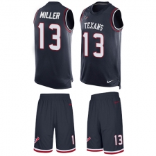 Men's Nike Houston Texans #13 Braxton Miller Limited Navy Blue Tank Top Suit NFL Jersey