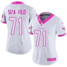 Women's Nike Houston Texans #71 Xavier Su'a-Filo Limited White/Pink Rush Fashion NFL Jersey