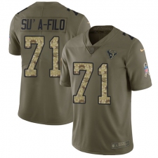 Youth Nike Houston Texans #71 Xavier Su'a-Filo Limited Olive/Camo 2017 Salute to Service NFL Jersey