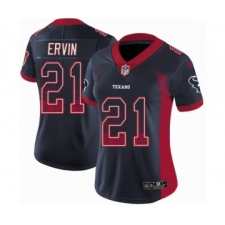 Women's Nike Houston Texans #21 Tyler Ervin Limited Navy Blue Rush Drift Fashion NFL Jersey
