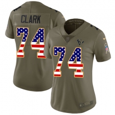 Women's Nike Houston Texans #74 Chris Clark Limited Olive/USA Flag 2017 Salute to Service NFL Jersey
