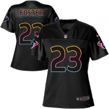 Women's Nike Houston Texans #23 Arian Foster Game Black Fashion NFL Jersey
