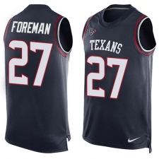 Men's Nike Houston Texans #27 D'Onta Foreman Limited Navy Blue Player Name & Number Tank Top NFL Jersey