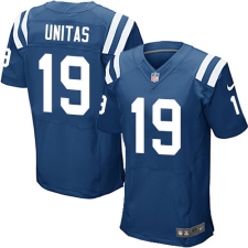 Men's Nike Indianapolis Colts #19 Johnny Unitas Elite Royal Blue Team Color NFL Jersey