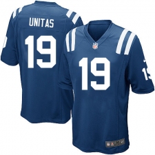 Men's Nike Indianapolis Colts #19 Johnny Unitas Game Royal Blue Team Color NFL Jersey
