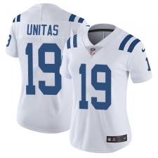 Women's Nike Indianapolis Colts #19 Johnny Unitas White Vapor Untouchable Limited Player NFL Jersey