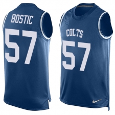 Men's Nike Indianapolis Colts #57 Jon Bostic Limited Royal Blue Player Name & Number Tank Top NFL Jersey
