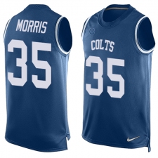 Men's Nike Indianapolis Colts #35 Darryl Morris Limited Royal Blue Player Name & Number Tank Top NFL Jersey
