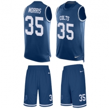 Men's Nike Indianapolis Colts #35 Darryl Morris Limited Royal Blue Tank Top Suit NFL Jersey