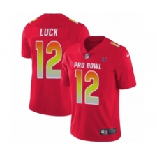Men's Indianapolis Colts #12 Andrew Luck Limited Red AFC 2019 Pro Bowl Football Jersey