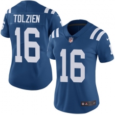 Women's Nike Indianapolis Colts #16 Scott Tolzien Royal Blue Team Color Vapor Untouchable Limited Player NFL Jersey